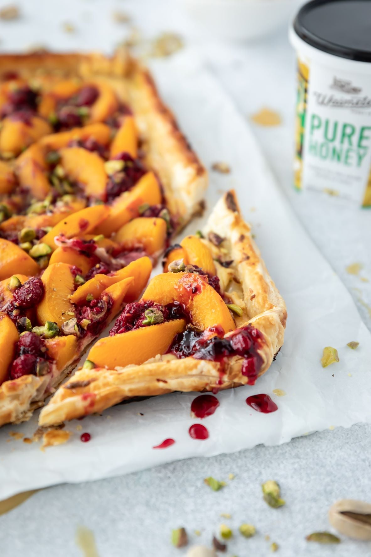 Egmont Honey – Peach, Honey and Raspberry pastry