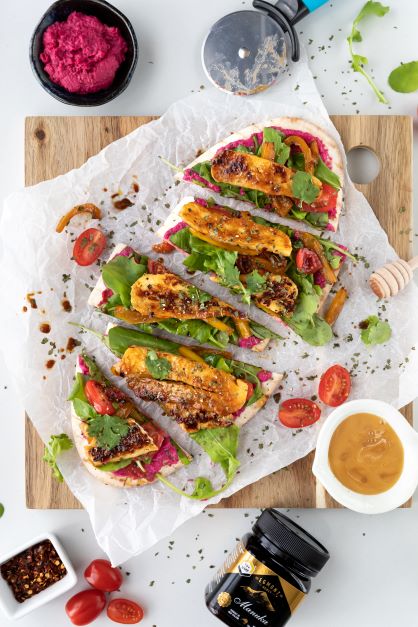 Egmont Honey – Honey halloumi Flatbread