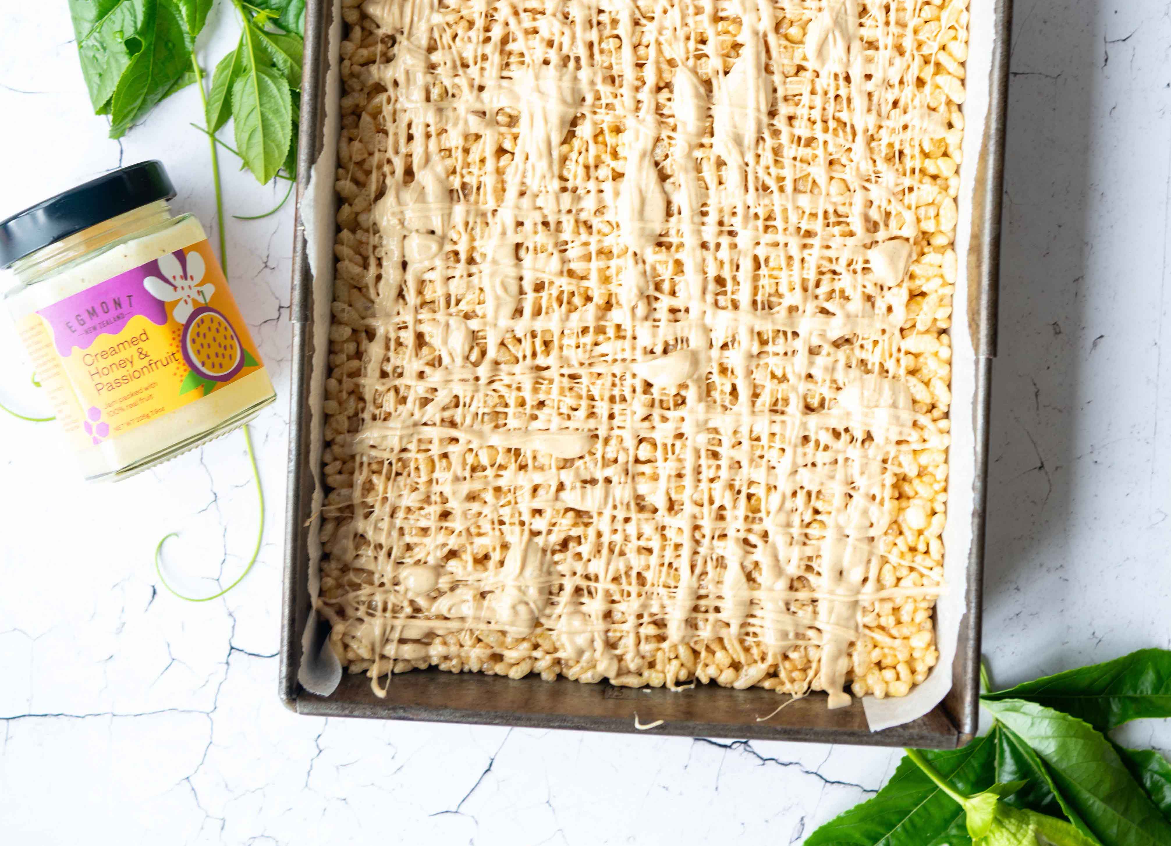 Creamed Honey & Passionfruit Rice Bubble Crunch